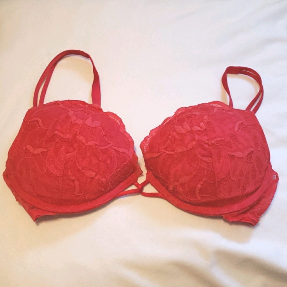 Victoria secret Red Lace Push Up bra 36C